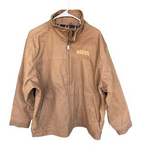 Burks Bay Mens Jacket Extra Large XL Brown Full Zip NRA Plaid Lined Workwear